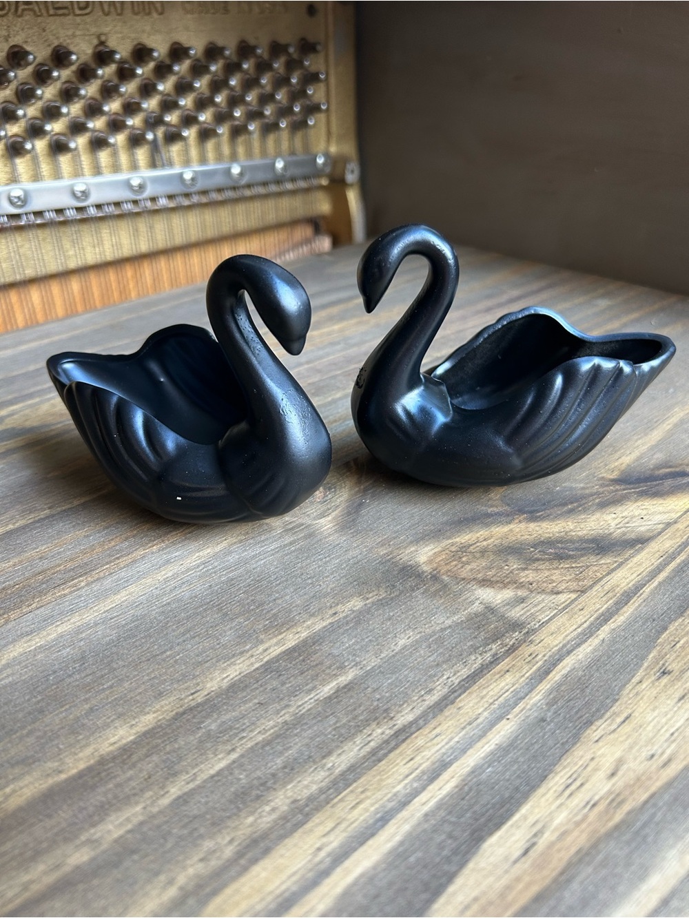 Black Swan Decorative Dishes - Set of 2